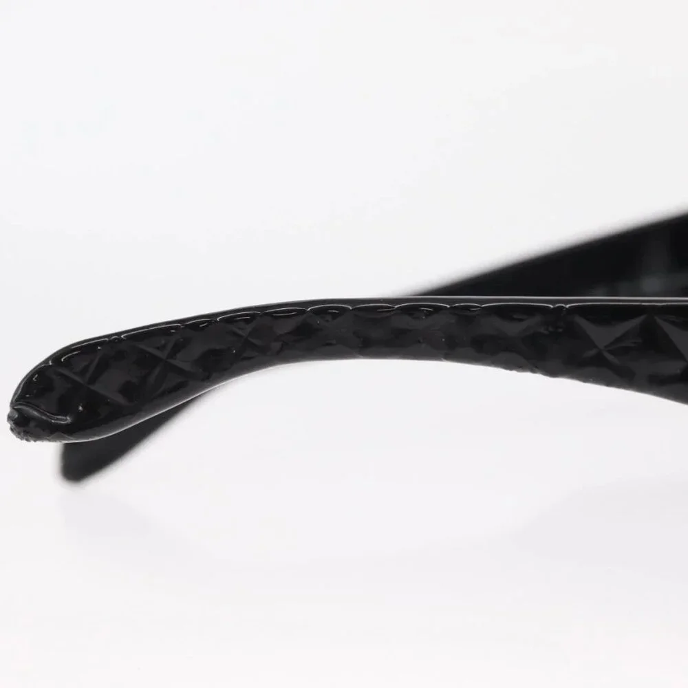 CHANEL COCO Mark Sunglasses plastic Black CC Auth 157822